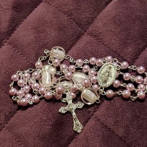 Pastel Pink Catholic Rosary